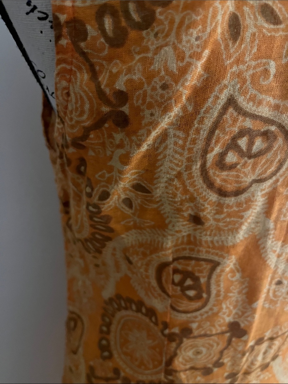 Sleeveless V-Neck Tunic in Mustard Yellow - Lightweight Boho Print - Picture 9 of 9